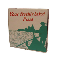 12" Corrugated Gondola Design Brown Pizza Box