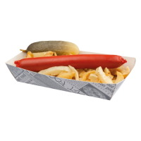 Fish & Chip Newspaper Print Tray 220x115x45mm