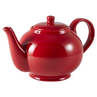 Genware Porcelain Tea Pot 45cl 15.75oz Red