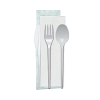 Plastic 4 in 1 Cutlery Meal Pack White