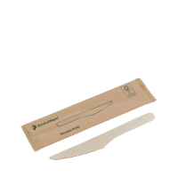 Individually Wrapped Wooden Knife 16.5cm