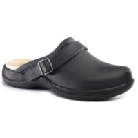 Toffeln Black Leather Clog Size 5