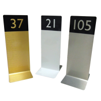 Brushed Silver Flat Base Table Numbers 1-10