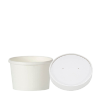 8oz Soup Food Container & Lid White