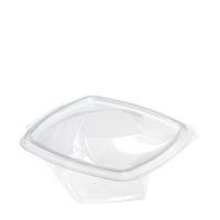 500ml Clear Hinged Twisty Bowl 160x160x50mm