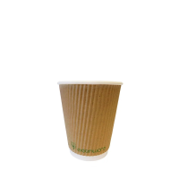 8oz Ripple Kraft Coffee Cup PLA Lined