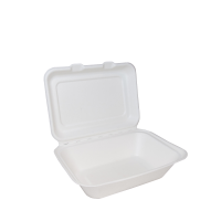 Bagasse Clamshell White Lunch Box 7x5" 28oz