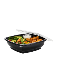 Plaza Black Square Salad Container Base 500cc 