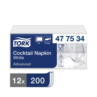 Tork 2 Ply 24cm Cocktail Napkin White