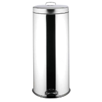 Round Chrome/Polished Pedal Bin 30L