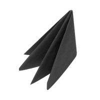 2 Ply 40cm Dinner Napkin 8-Fold Black      (32098)