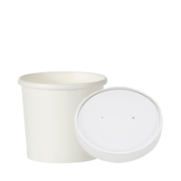 16oz Soup Food Container & Lid White 