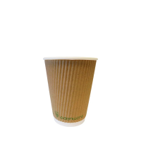 12oz Tall Ripple Kraft Coffee Cup PLA Lined