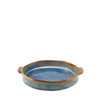 Terra Porcelain Aqua Blue Round Eared Dish 20.3cm