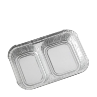 2 Compartment Foil Container 198x130x30mm