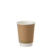 12oz Double Wall Kraft Coffee Cup PLA Lined