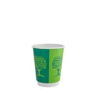 8oz Double Wall Hot Cup Green Tree 