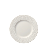 Rock White Glacier Rimmed Flat Plate 22cm 