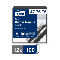 Tork 3 Ply 39cm Dinner Napkin Black