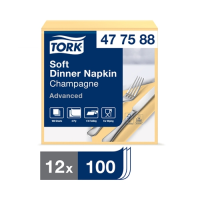 Tork 3 Ply 39cm Dinner Napkin Champagne