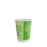 12oz Double Wall Hot Cup Green Tree 