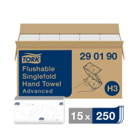 Tork 2 Ply Singlefold Hand Towel Flushable White