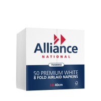 Alliance 40cm Airlaid Dinner Napkin 8 Fold White