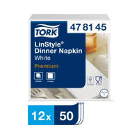 Tork LinStyle? 39cm Dinner Napkin 8-Fold White