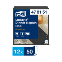 Tork LinStyle? 39cm Dinner Napkin 8-Fold Black