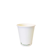 8oz Single Wall White Coffee Cup PLA Lined