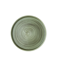 Patina Burnished Green  Walled Plate 8.25" 