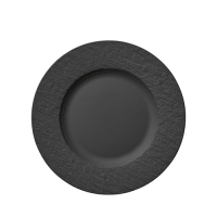 Rock Black Shale Rimmed Flat Plate 27cm 