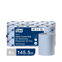 Tork 2 Ply Towel Roll Blue 24.7cm for Elec. Disp