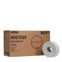 Hostess 1 Ply  Jumbo Toilet Roll White 400m