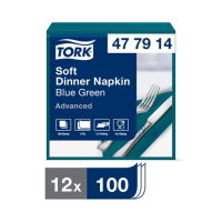 Tork 3 Ply 39cm  Dinner Napkin Soft Blue/Green