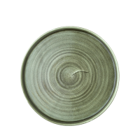 Patina Burnished Green Walled Plate 10 3/16" 