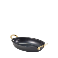 GenWare Black V/Steel Oval Dish 18.5 x 13.5cm