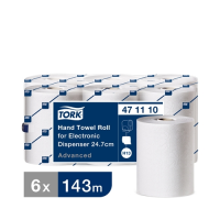 Tork 2 Ply Towel Roll White 24.7cm for Elec Disp