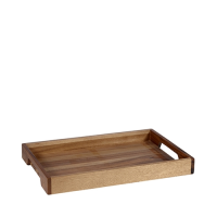 Wood Solid Base Handled Tray 39.7x25.8cm