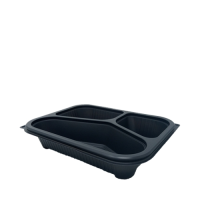 Hot Deli Deluxe Grey 3 Comp Tray 227x117x53mm