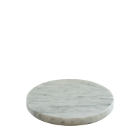 Tilt Round White Marble Plinth