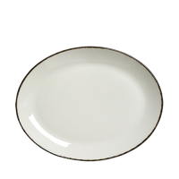 Dapple Charcoal Oval Coupe Plate 34.25cm (13.5")