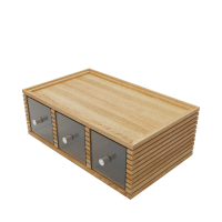 Flow Oak Triple Bread Box