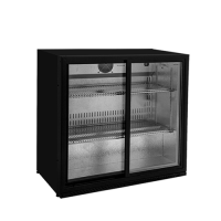 Sterling Sliding Double Door Bottle Cooler Black