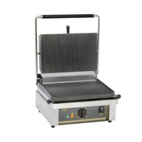 Roller Grill Large Single Panini Grill Ribbed T&B