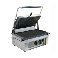 Roller Grill Large Single Panini Grill Ribbed Top