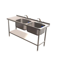 Double Bowl Sink LH Drain, 1800mm(W) x 600mm(D)