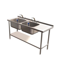 Double Bowl Sink RH Drain, 1800mm(W) x 600mm(D)