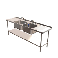 Double Bowl Sink Double Drain 2400mm(W) x 600mm(D)