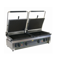 Roller Grill Double Panini Grill Flat Base/RibbTop